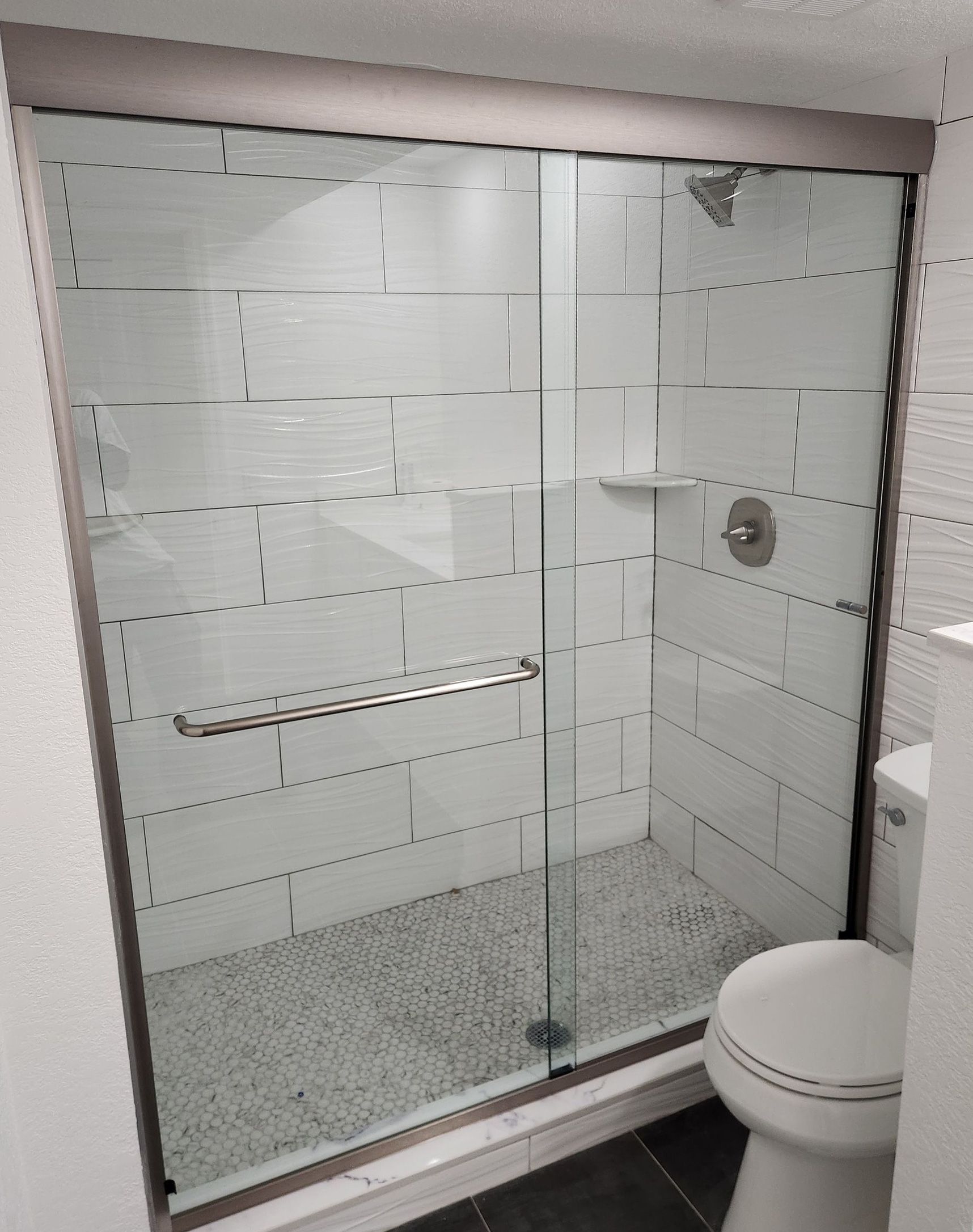 3/8” Clear Glass CRL Cottage Bypass Brushed Nickel