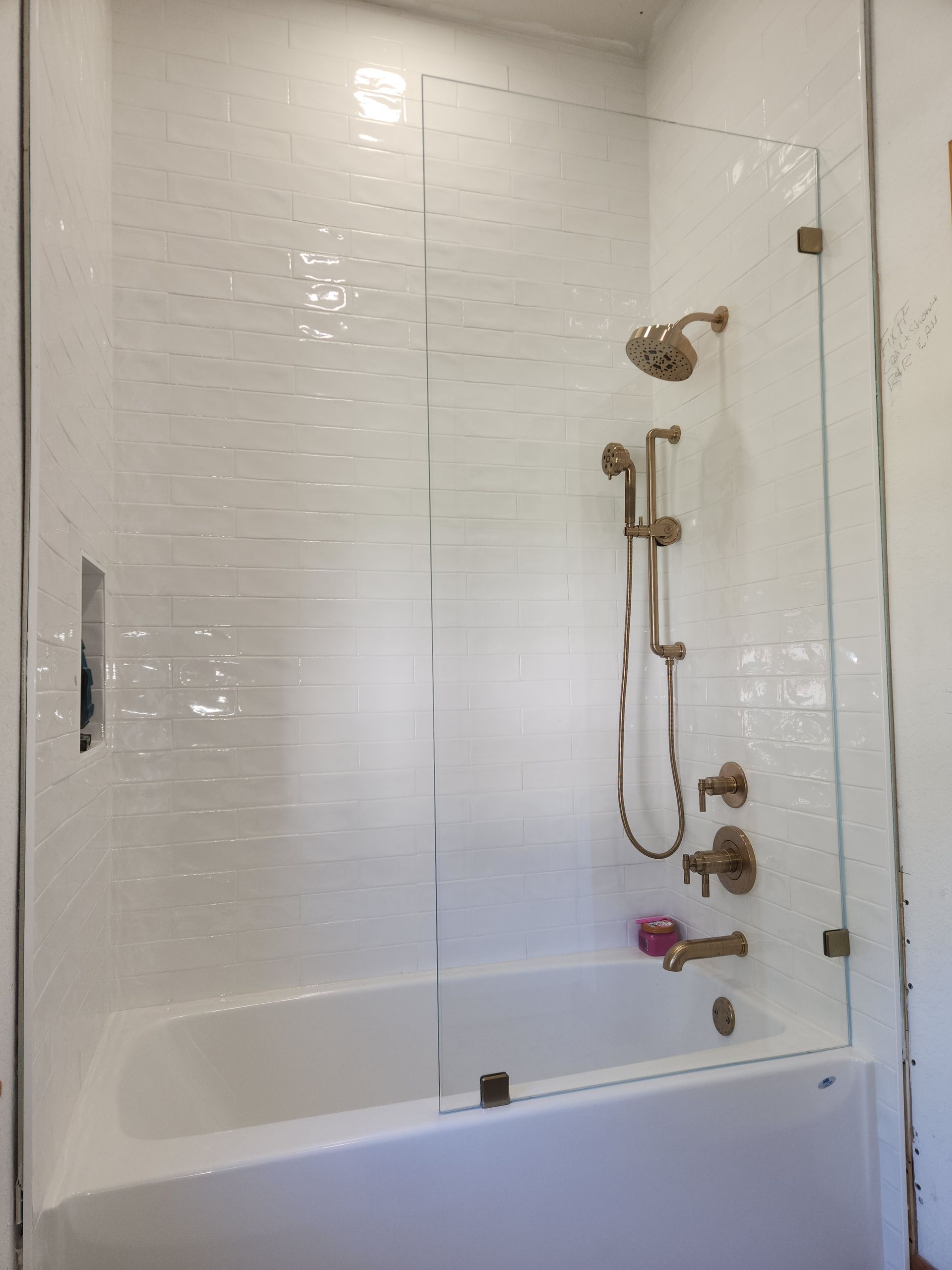 3/8” Low Iron Glass Brushed Bronze Clamps