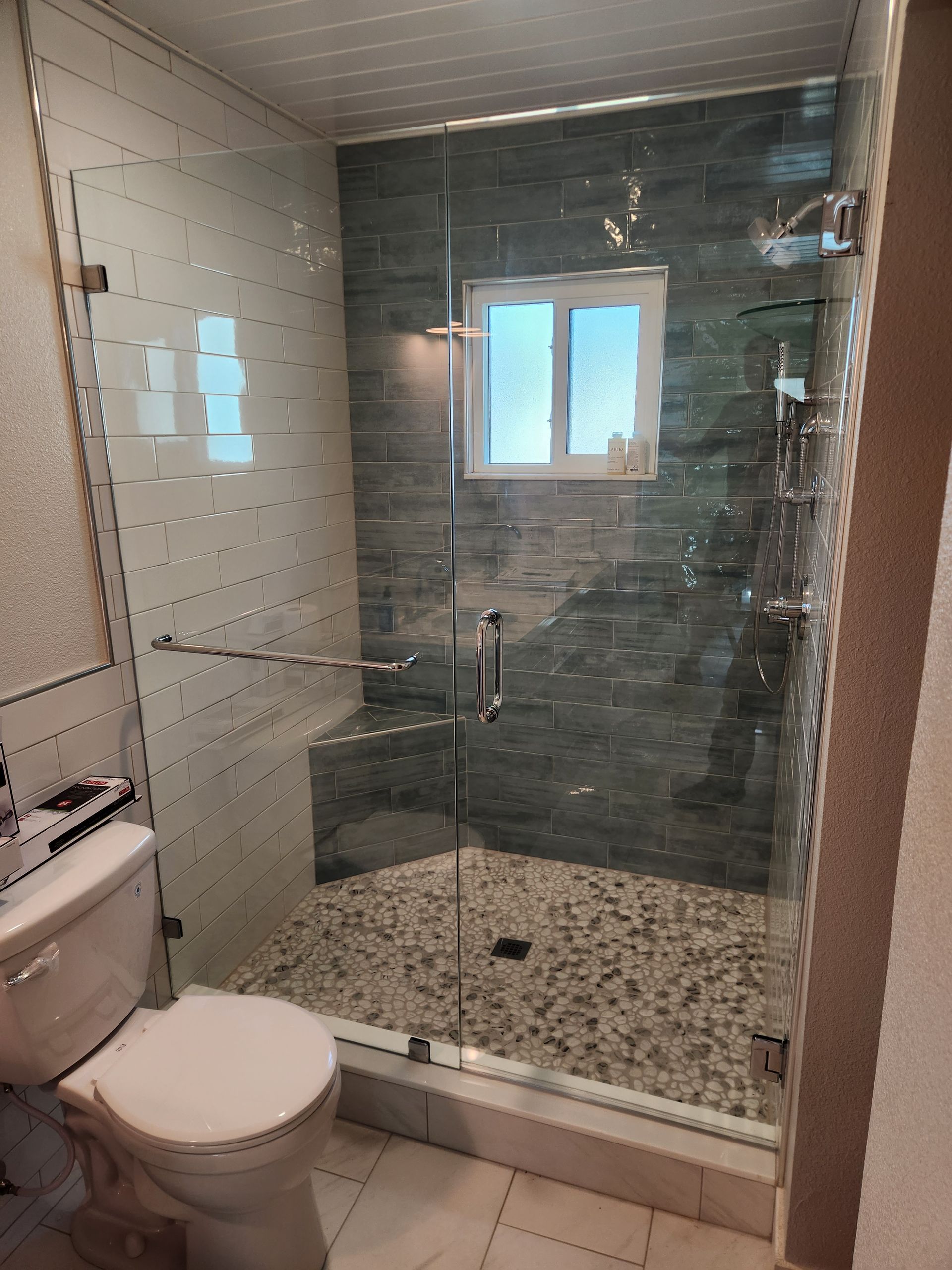 Clear Glass with Brushed Nickel Clamps