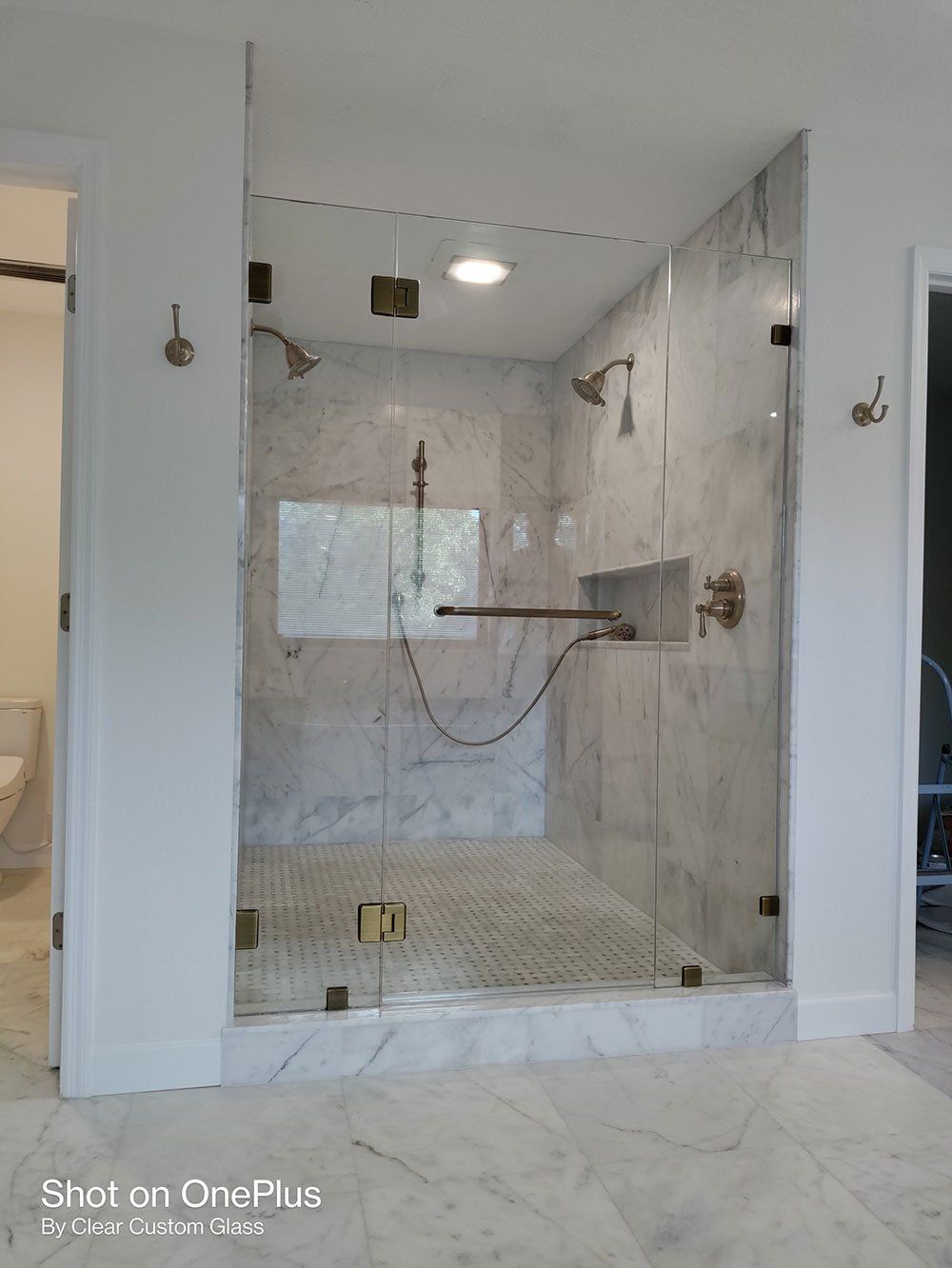 Shower Enclosure Antique Brass