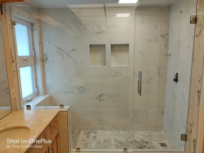 Shower Enclosure with Clamps