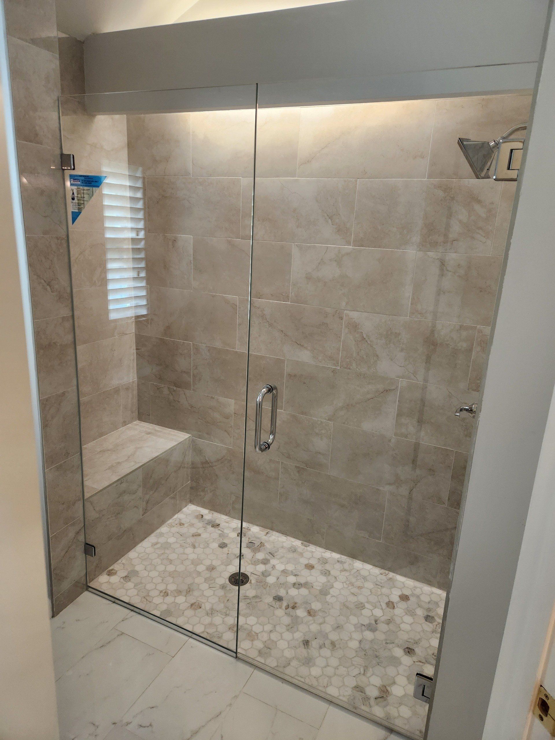 Shower Enclosure with Clamps