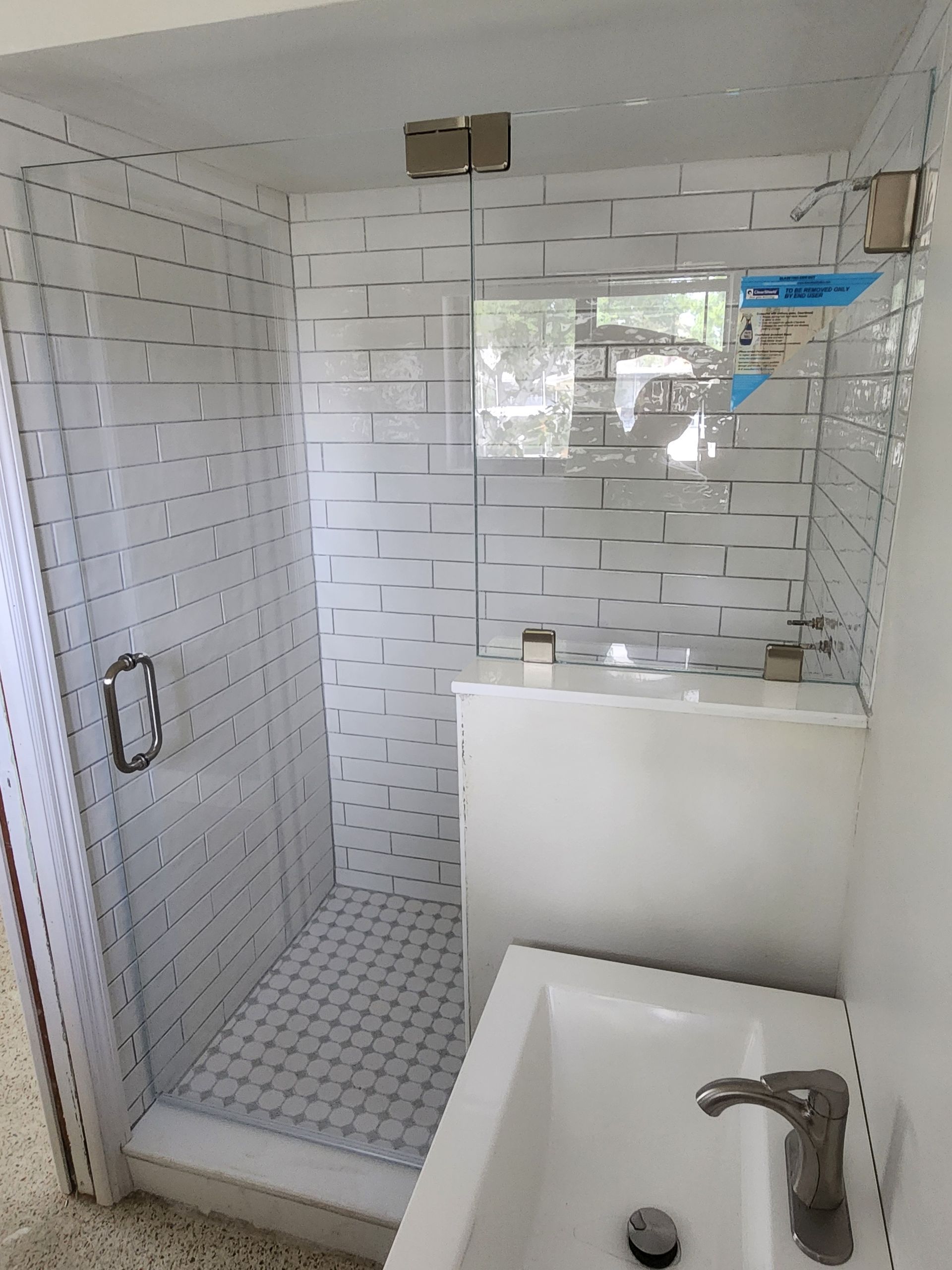 3/8 low iron glass brushed nickel clamps