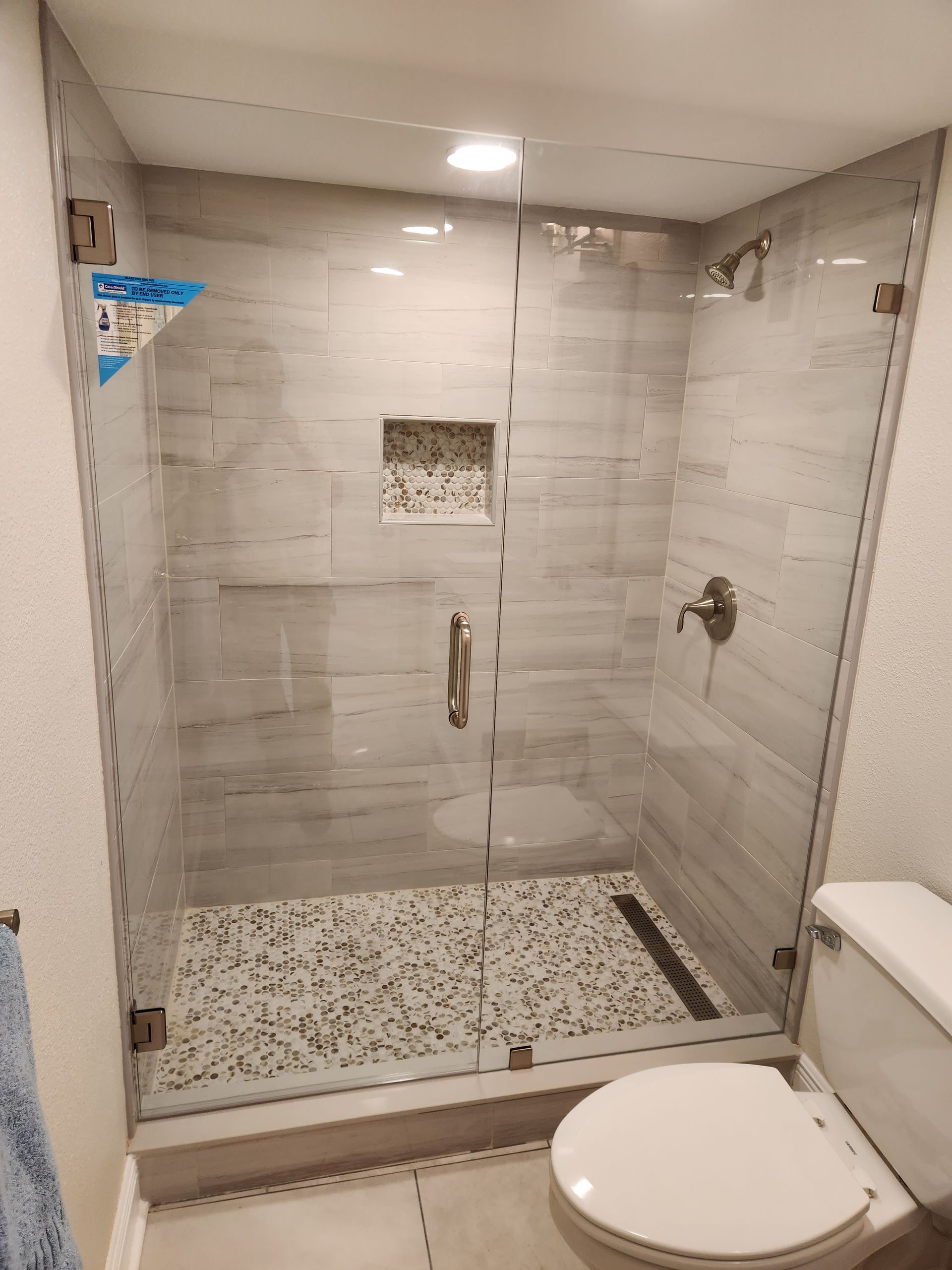 Clear Glass with Brushed Nickel Clamps