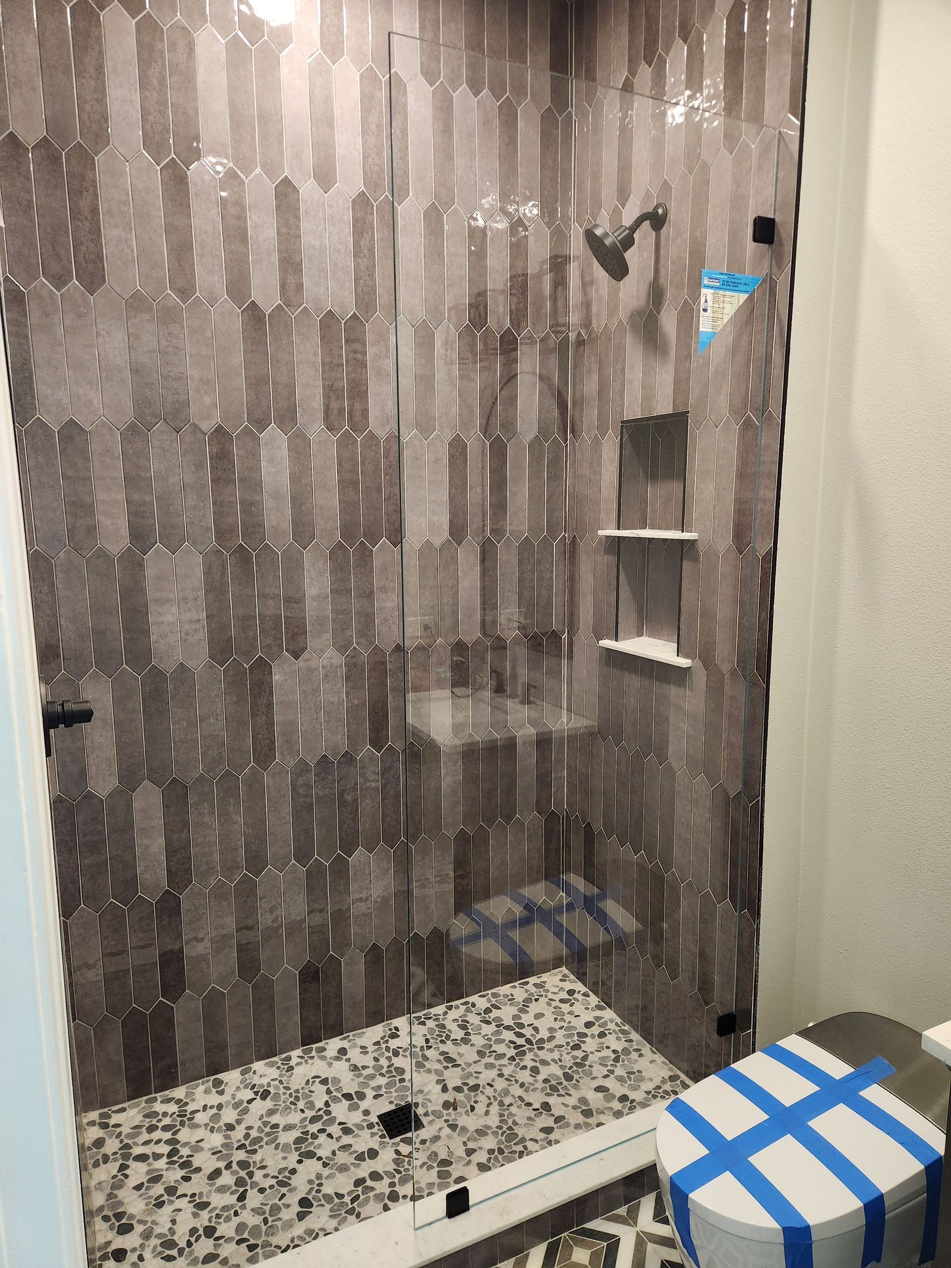 Shower with beautiful tiles