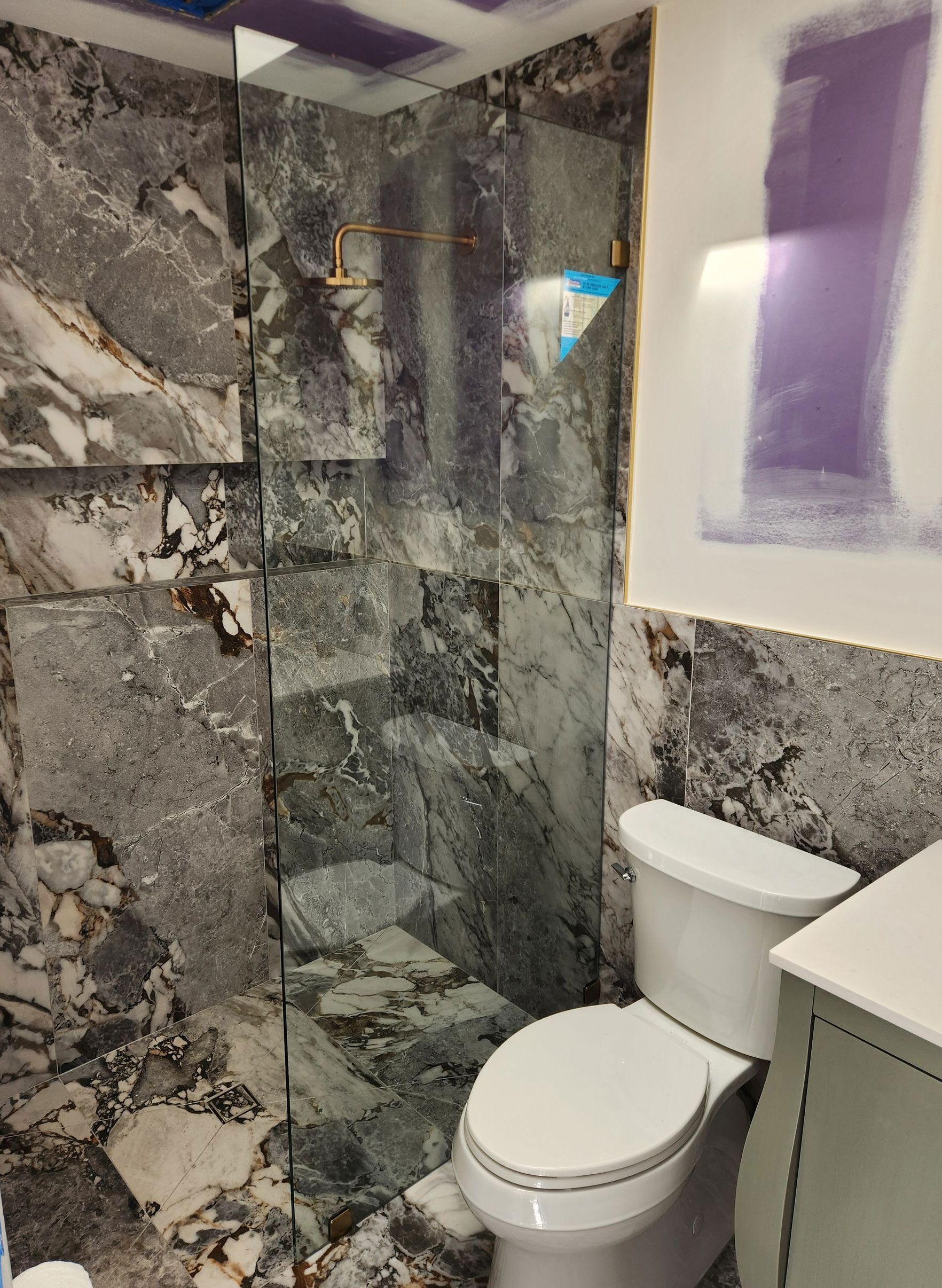 3/8” Clear Glass Brushed Bronze Clamps