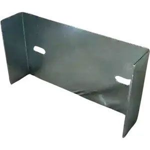 A metallic, U-shaped mounting bracket with two horizontal slotted holes, viewed against a plain white background.