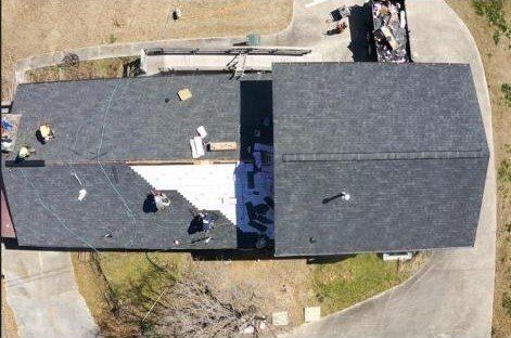 Top view roofing construction