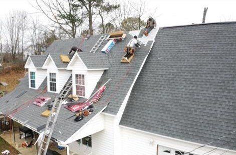 Gray roof under construction
