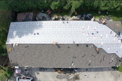 Top view roof repairing