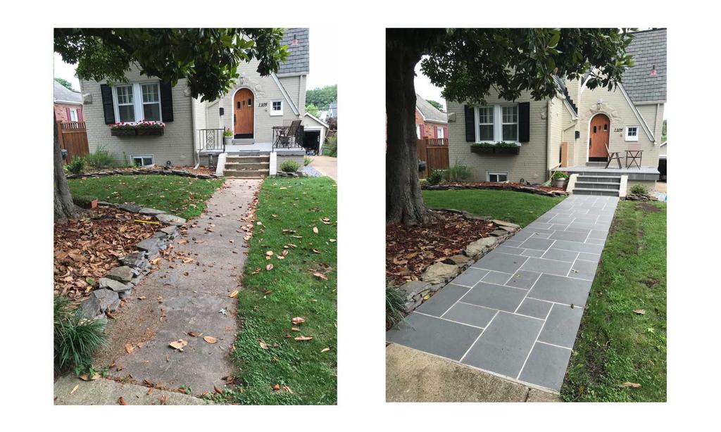 before and after walkway