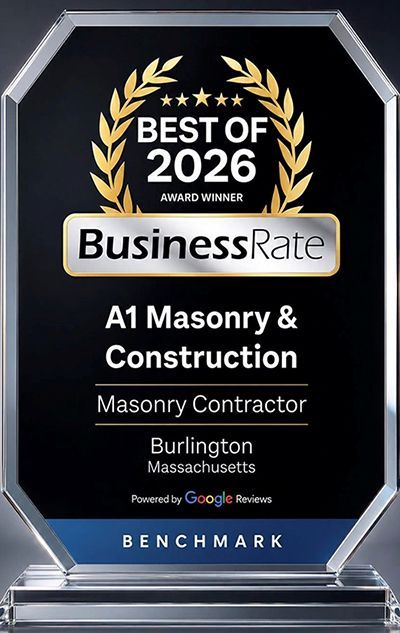 BusinessRate Best of 2026 award plaque for A1 Masonry & Construction