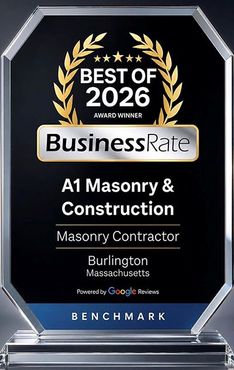 BusinessRate Best of 2026 award plaque for A1 Masonry & Construction