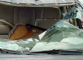 Broken car window