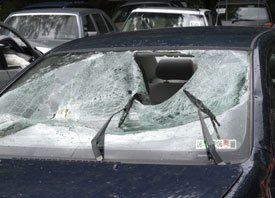 Broken car window