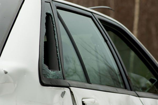Broken car window