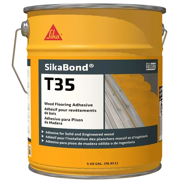 A can of sikabond t35 wood flooring adhesive