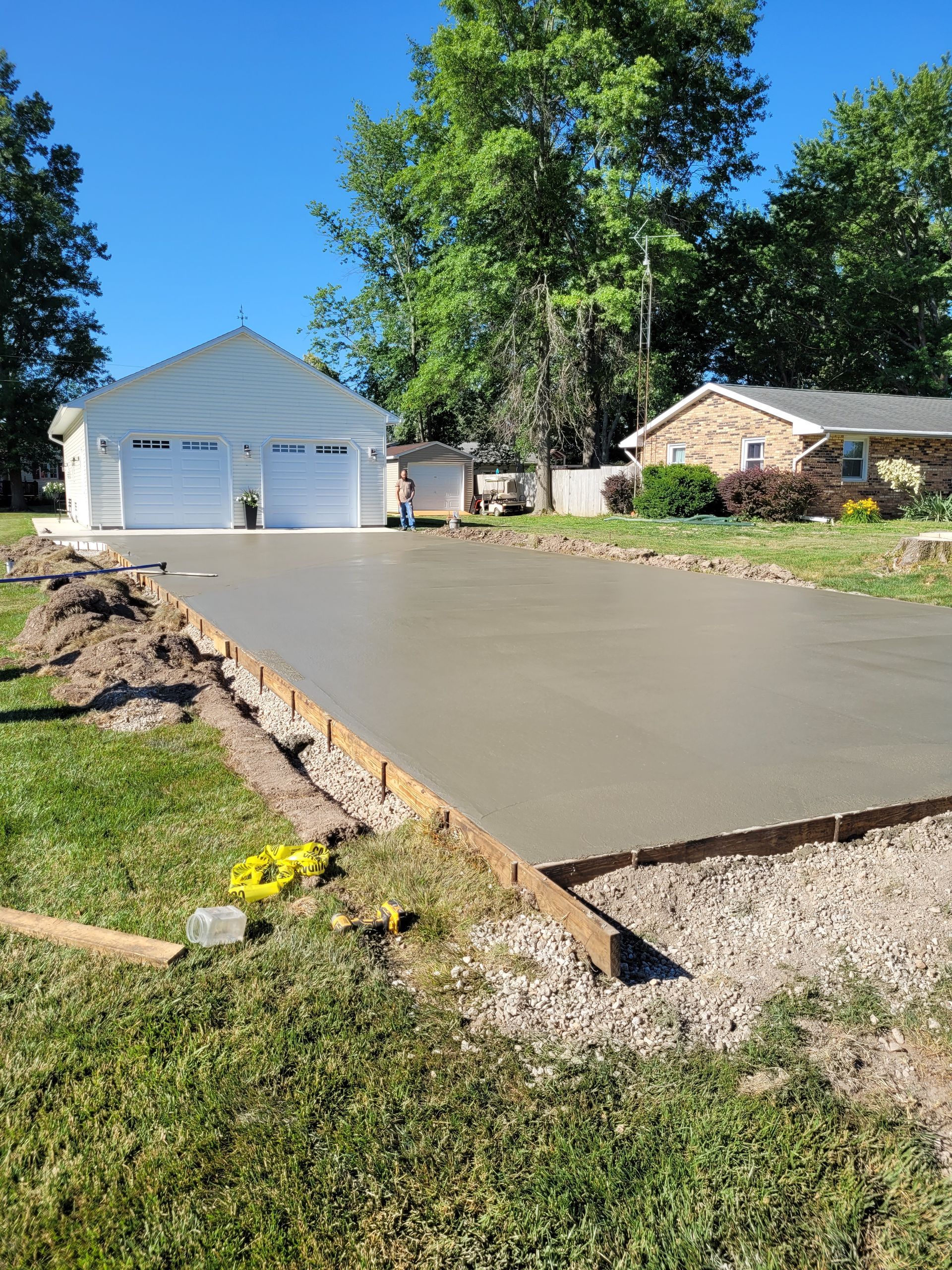 concrete driveway in progress
