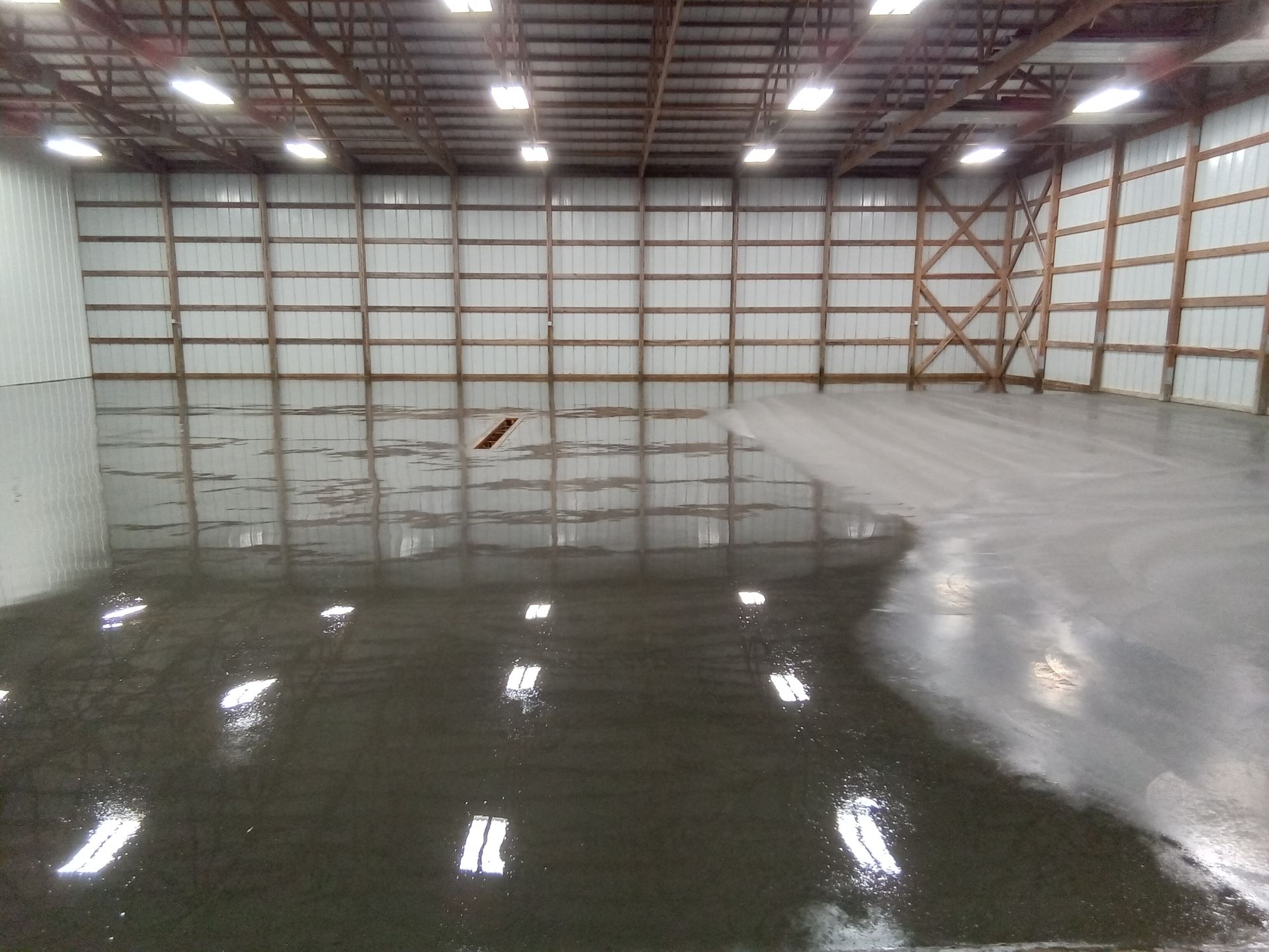 freshly cemented floor