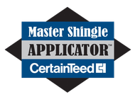 A master shingle applicator logo that is certified