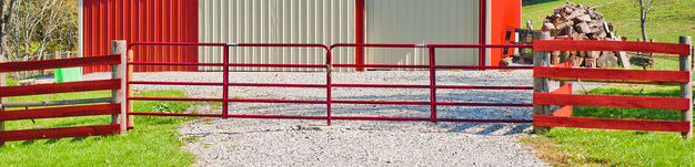 Iron fence on the farm.