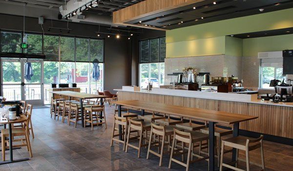 Starbucks interior tables and chairs