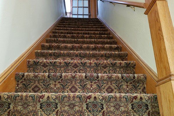 Carpeted stairs