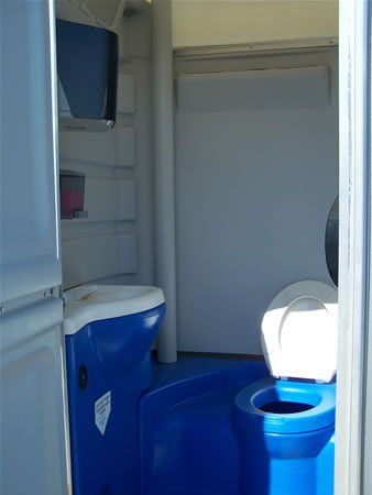 Signature Wedding Unit Features an interior sink, soap dispenser and paper towels. Exterior measures 47 x 48 x 91 inches. Interior has 1054 square inches of floor space. 60 gallon tank.