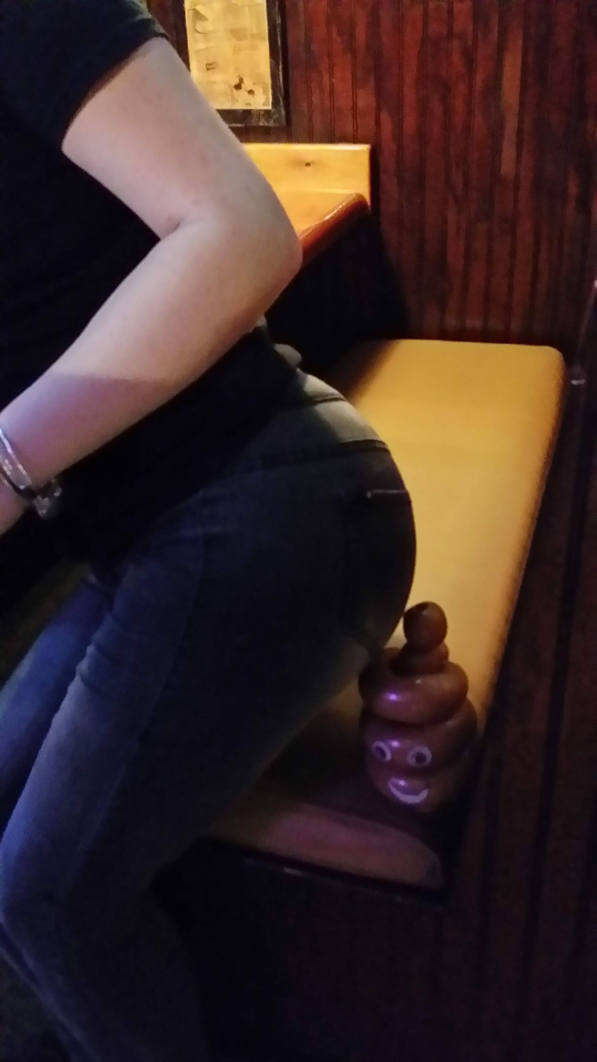 woman and poop balloon