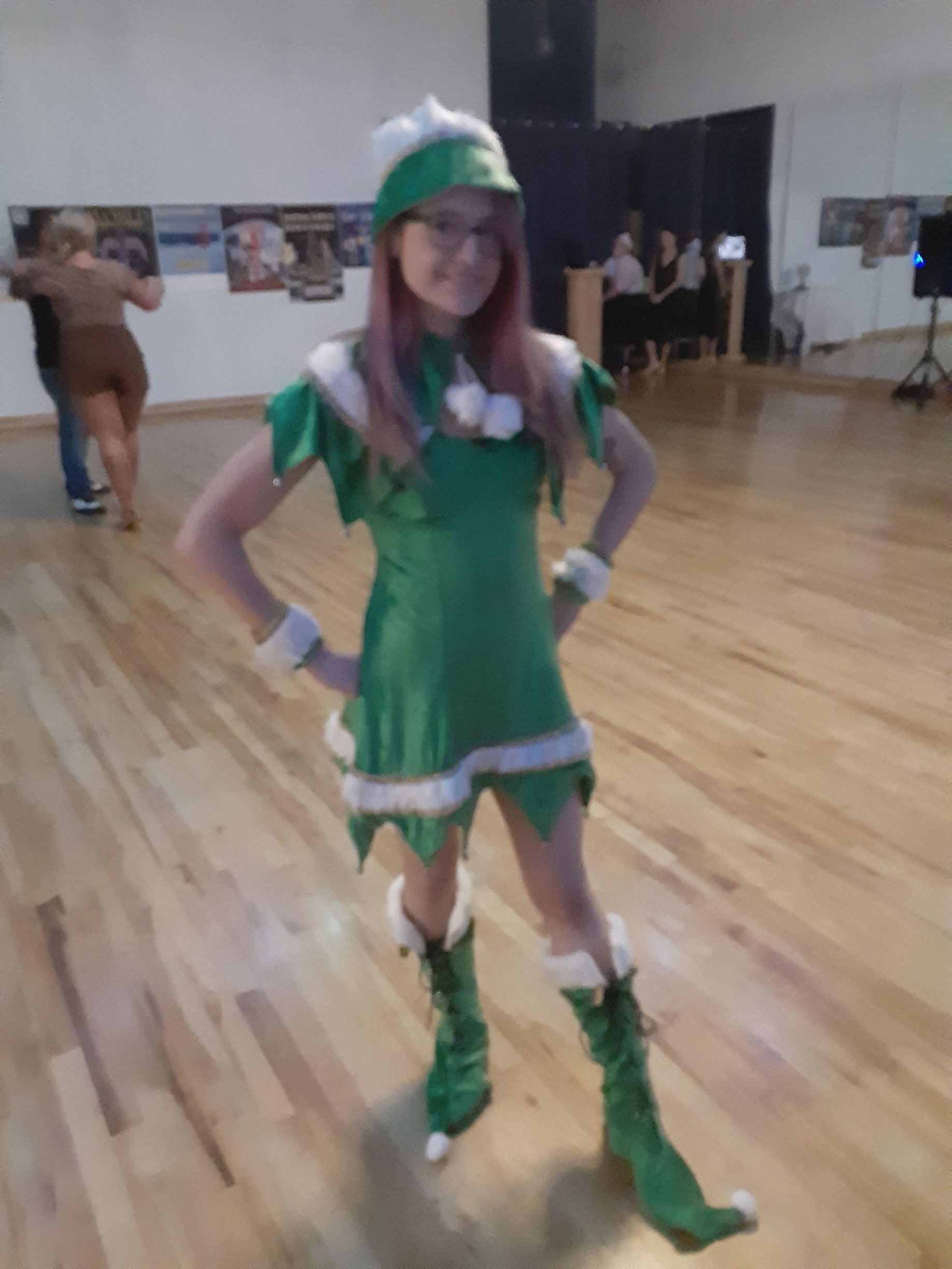 girl wearing elf costume