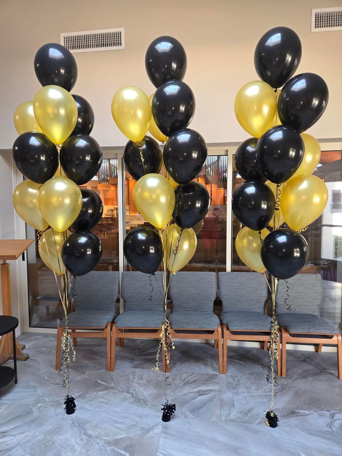 Three balloon bouquets