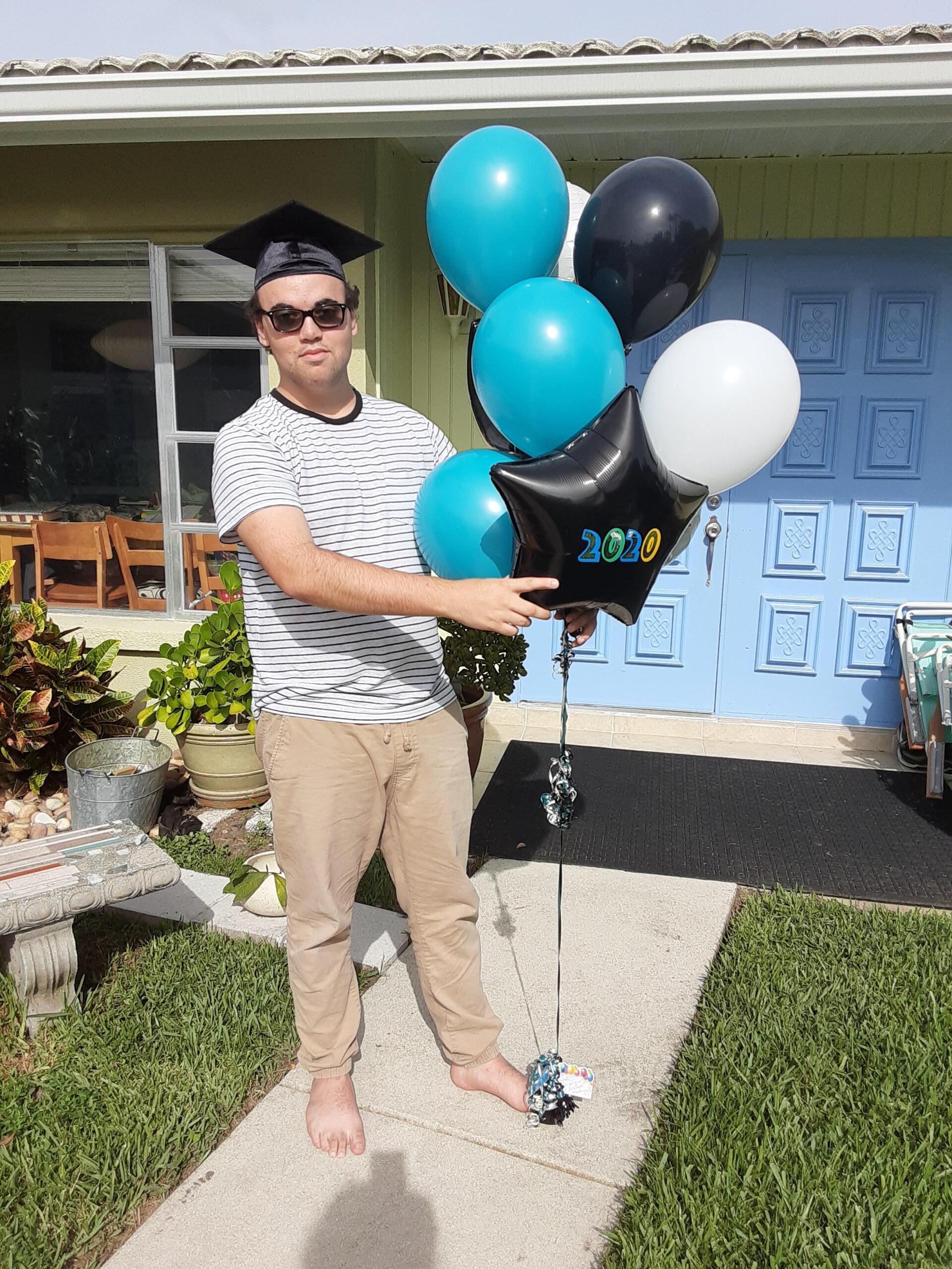 blue white and black 2020 balloons