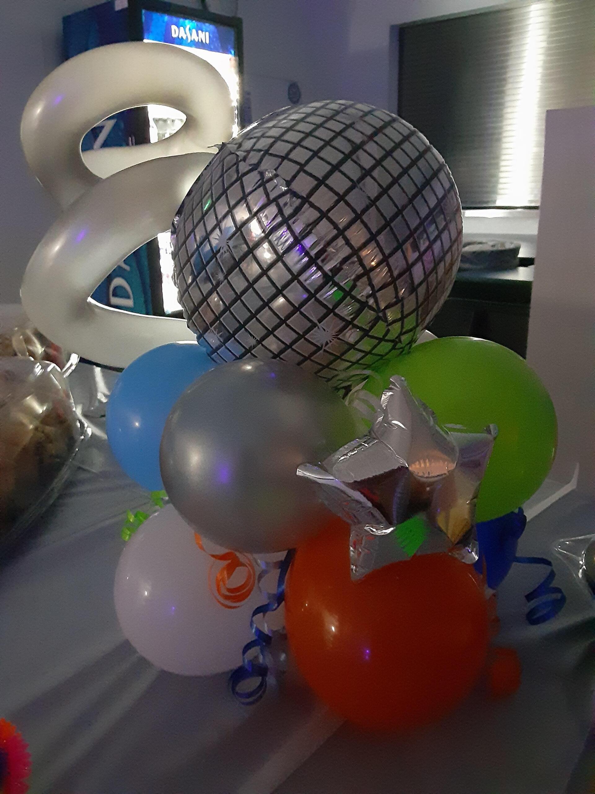 group of colorful balloon party