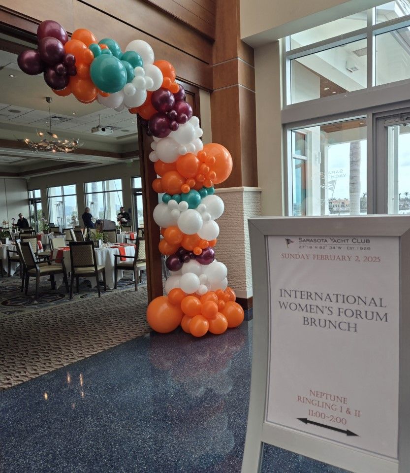 A sign for the international women 's forum brunch