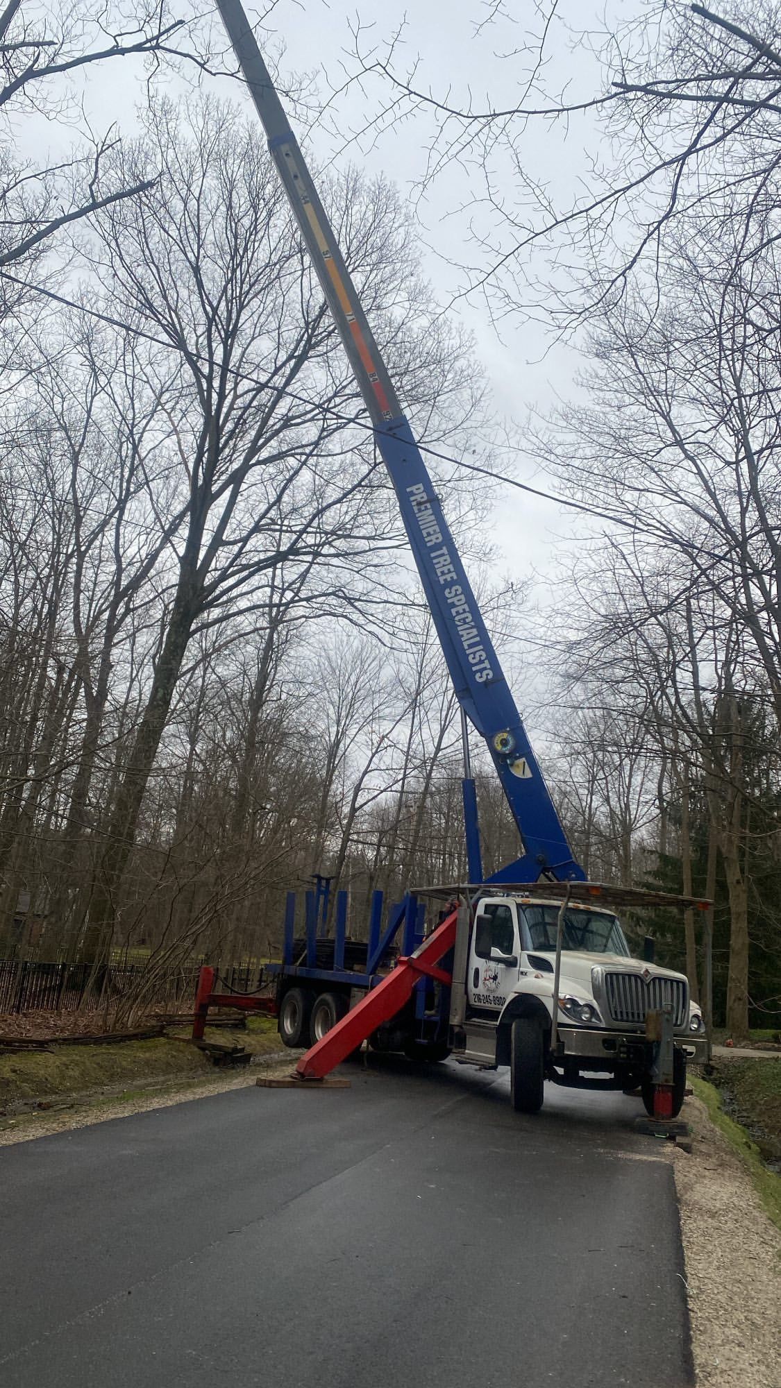 crane blocking the road