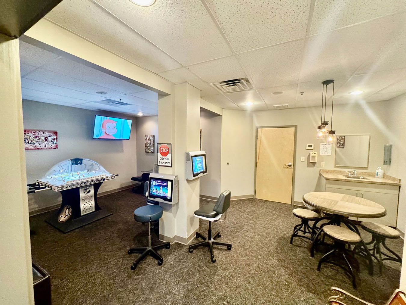 Game room inside a dental facility
