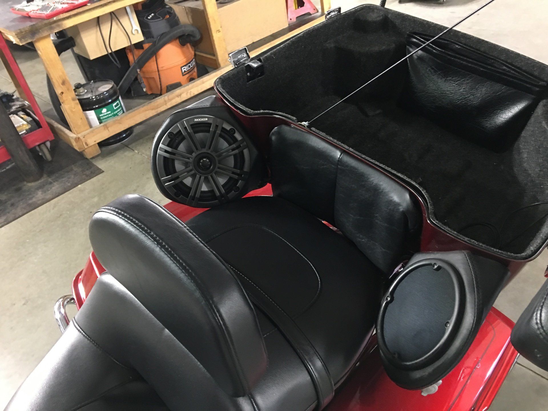 Kicker Marine speakers mounted on back seat