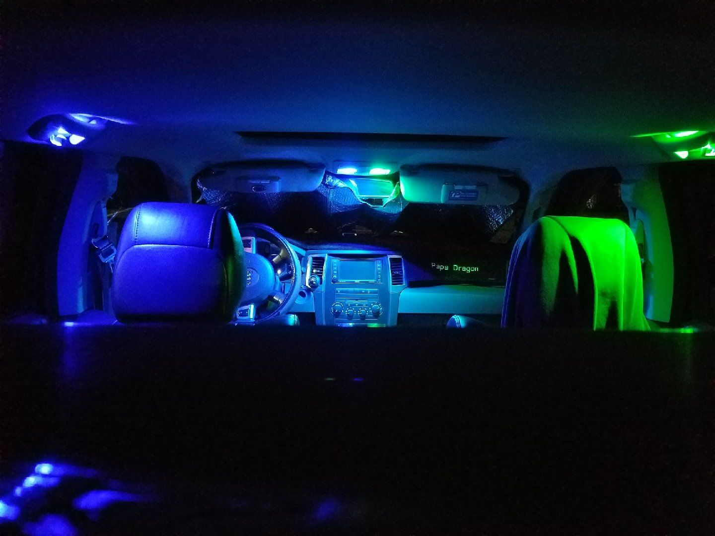Car Interior Blue and Green RGB Oracle LED Lighting