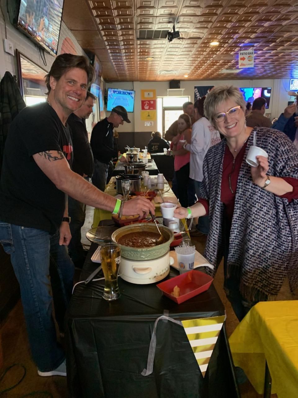 People enjoying food