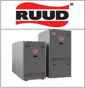 A picture of two ruud furnaces next to each other