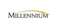 Millennium logo in black serif text on a white background