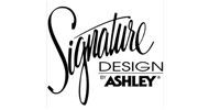 Signature Design Ashley logo in black script and block text on a white background