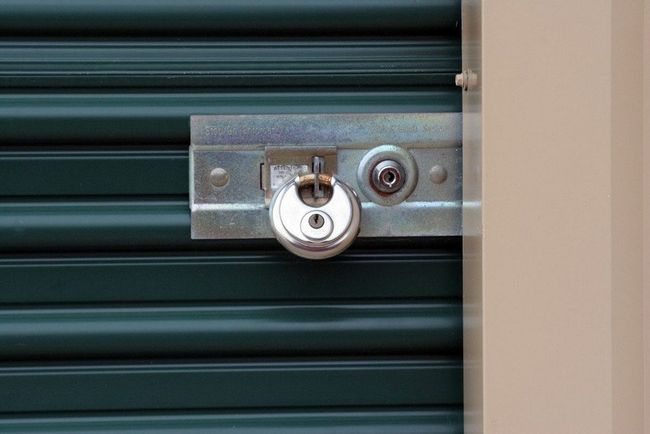 Lock on a ministorage door