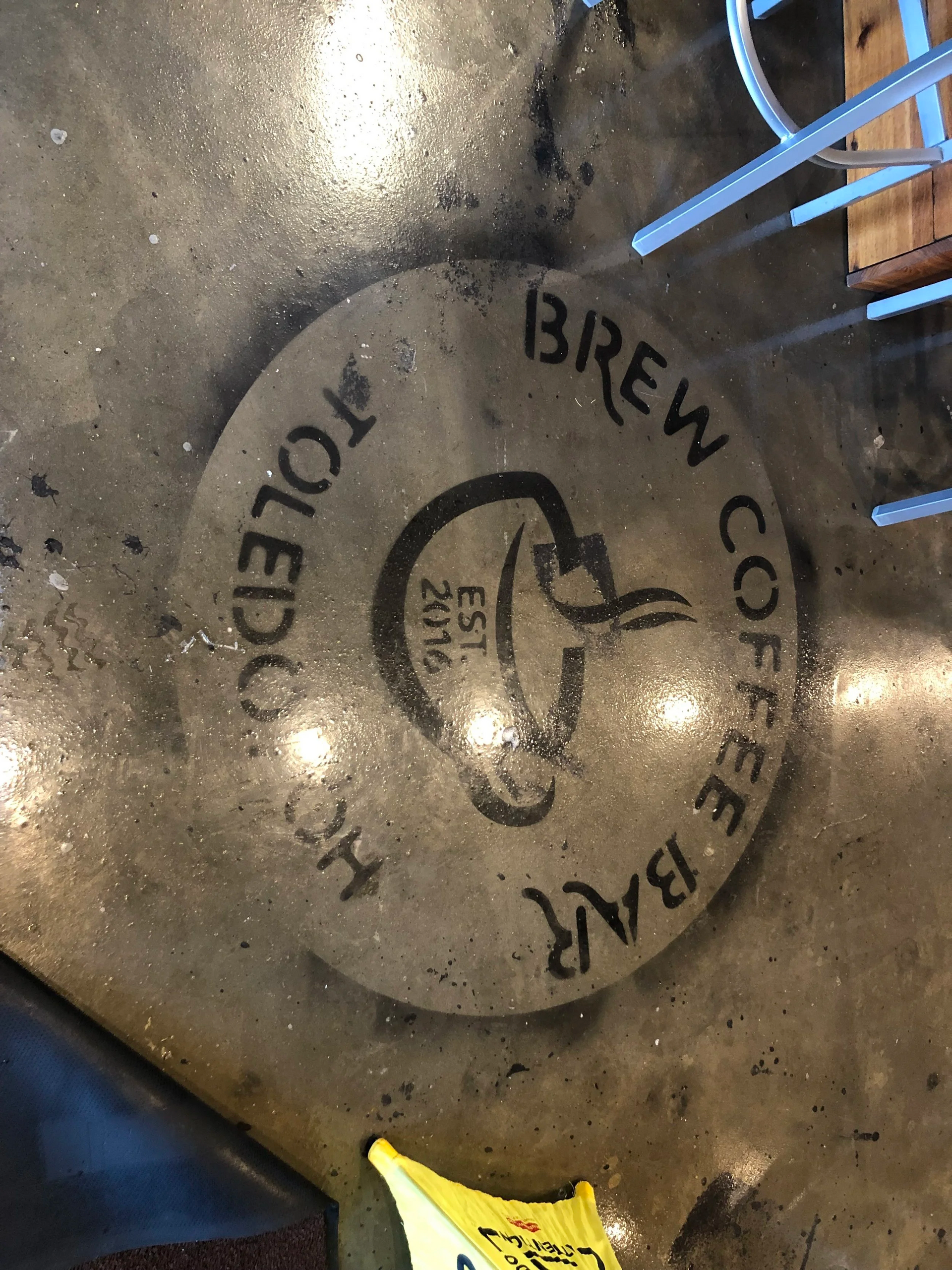 Concrete floor circle, 