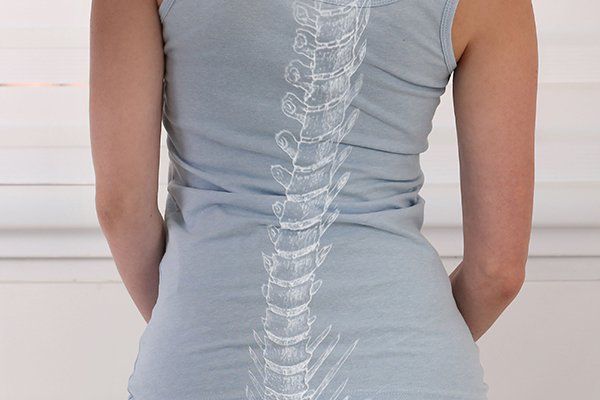 Woman with spine illustration