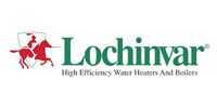 Lochinvar logo with red knight icon and green text, “High Efficiency Water Heaters and Boilers” tagline