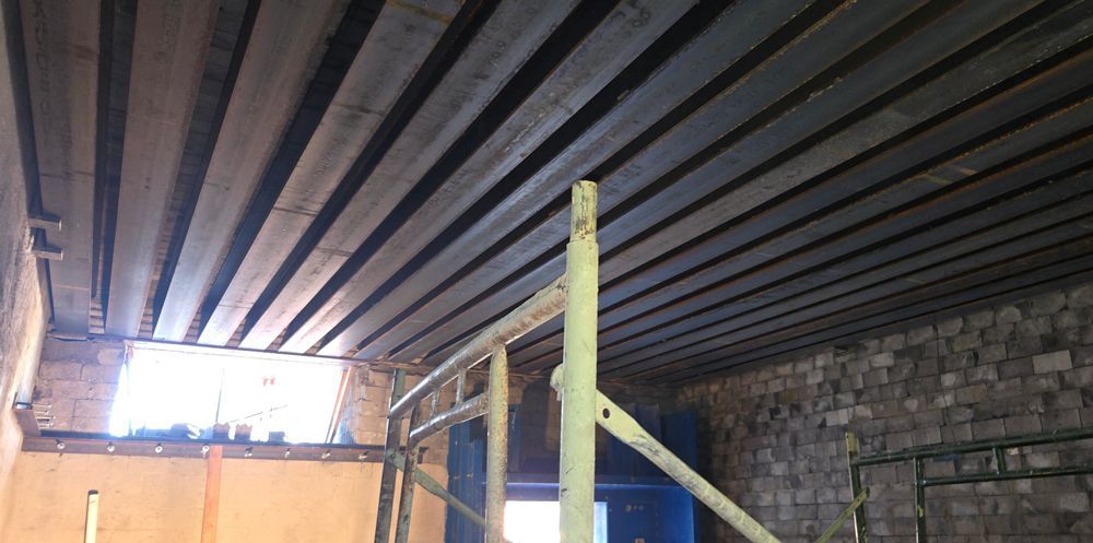 Fabricated steel ceiling