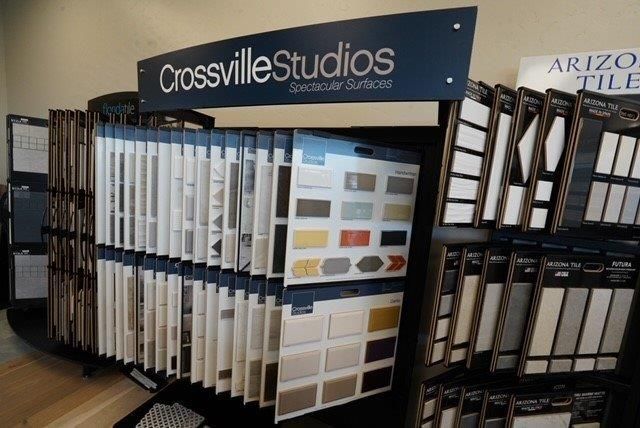 a display of Crossville Studios tiles in a store.