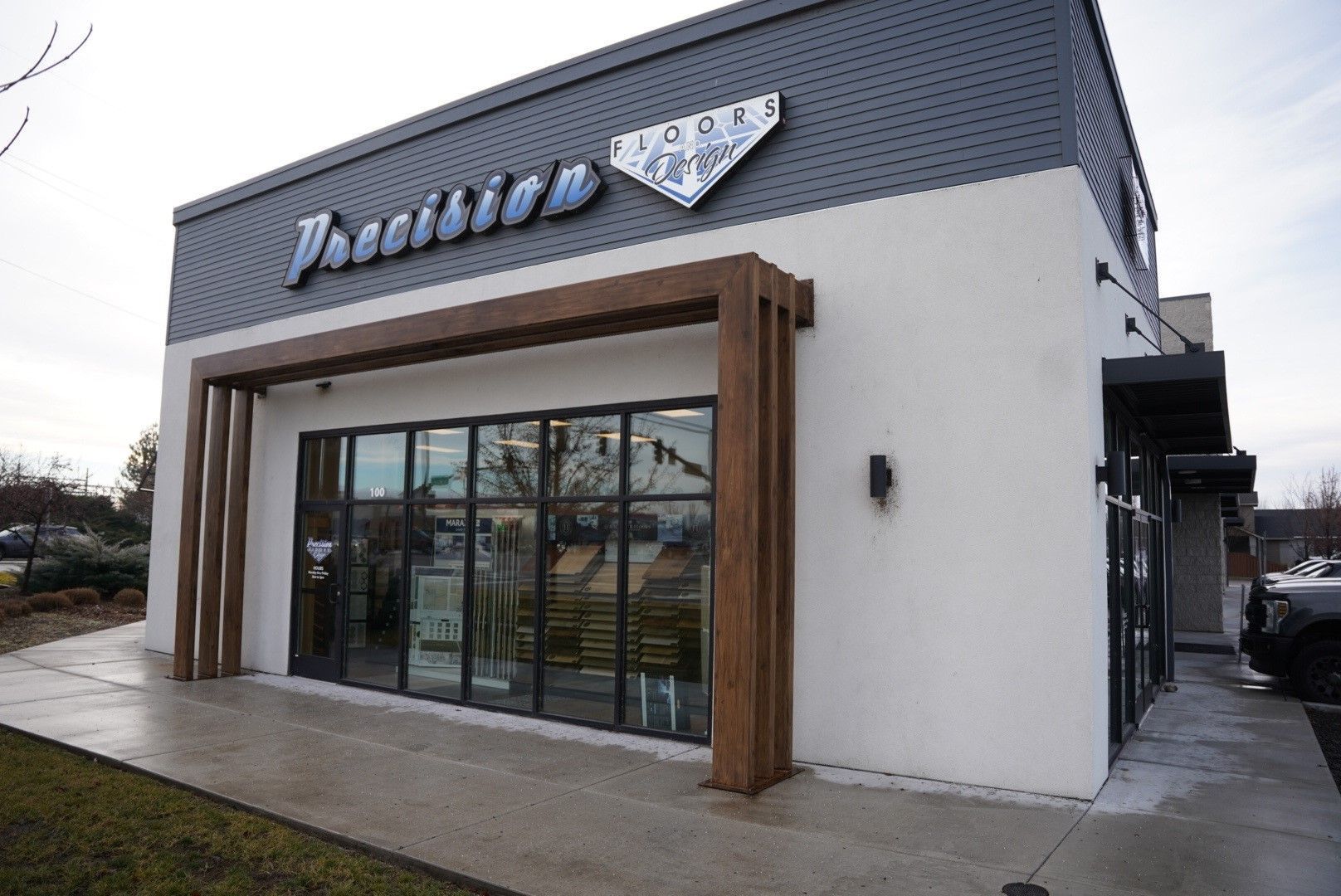 precision floors and design store front.