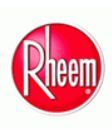 A red circle with the word rheem on it.